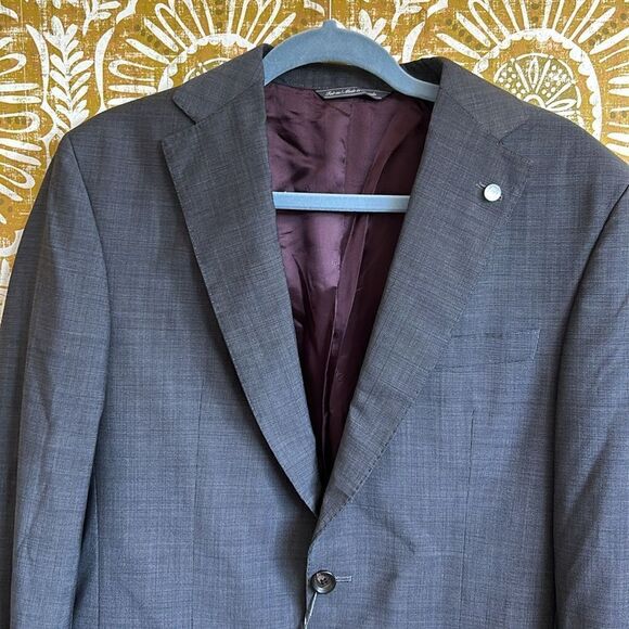 NWOT Jack Victor Esprit CT Micro Pattern Super 100’s Wool Jacket in Gray sz 38R - Picture 5 of 13